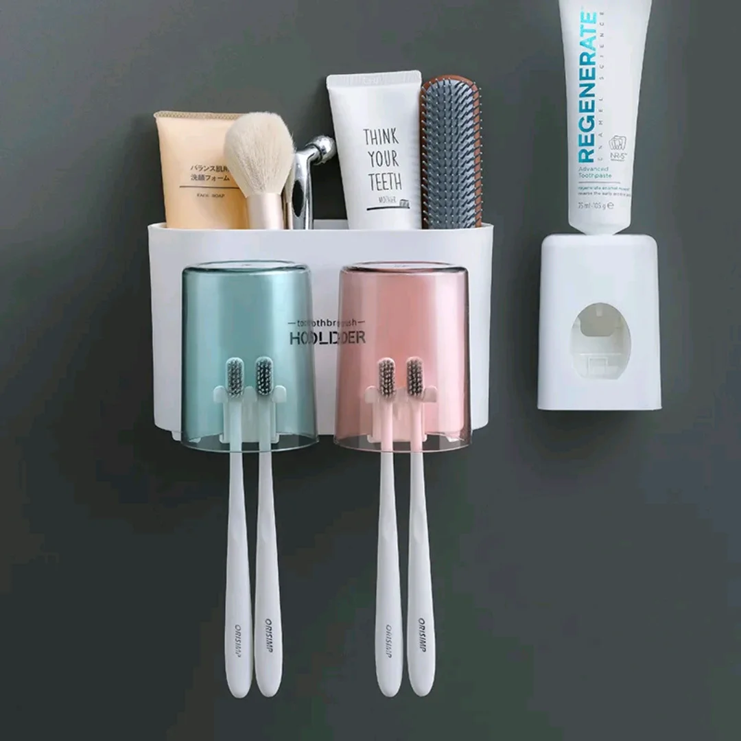 Distributeur pâte dentifrice et protège brosse